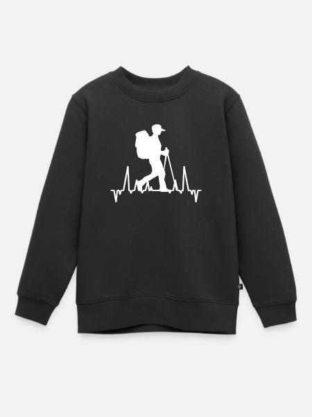 Randonnée Randonnée Randonnée Déclaration Itinéraires de randonnée Nature - Sweat Premium enfant bio - noir