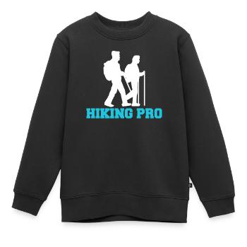 Hiker Mountain Hike Hiking Hike Statement - Kids Premium Organic Sweatshirt - black - Front - AI Model Kid Female (0cm)