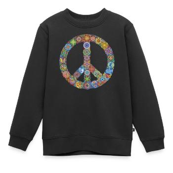 Mehr-Frieden-Feiern-Zeichen - Kinder Premium Organic Sweatshirt - Schwarz - Vorne - AI Model Kid Female (0cm)