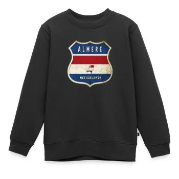 Almere Niederlande Wappen Design - Kinder Premium Organic Sweatshirt - Schwarz - Vorne - AI Model Kid Female (0cm)
