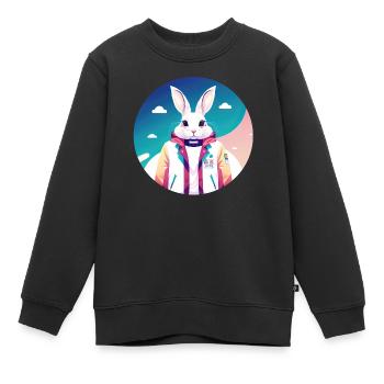 Lapin, Lapin, Lapin de Pâques - Sweat Premium enfant bio - noir - Devant - AI Model Kid Female (0cm)