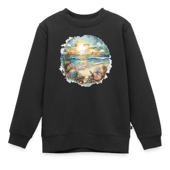 Strandtraum - Kinder Premium Organic Sweatshirt - Schwarz - Vorne - AI Model Kid Female (0cm)