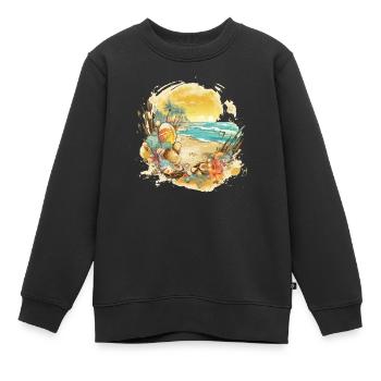 Strandtraum - Kinder Premium Organic Sweatshirt - Schwarz - Vorne - AI Model Kid Female (0cm)