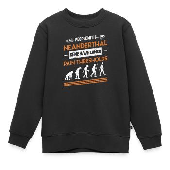 Prähistorischer Neandertaler Paläoanthropologie - Kinder Premium Organic Sweatshirt - Schwarz - Vorne - AI Model Kid Female (0cm)