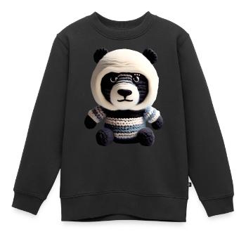 Panda-Baby - Kinder Premium Organic Sweatshirt - Schwarz - Vorne - AI Model Kid Female (0cm)