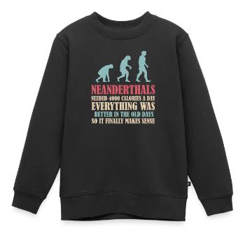Neandertaler Prähistorischer Primat Anthropologe - Kinder Premium Organic Sweatshirt - Schwarz - Vorne - AI Model Kid Female (0cm)