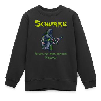 Stahl trifft auf Schatten | Das Schurken-Design - Kinder Premium Organic Sweatshirt - Schwarz - Vorne - AI Model Kid Female (0cm)