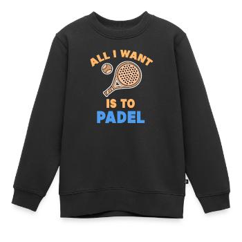 Déclaration de padel Joueurs de jeux de padel Raquettes Balles - Sweat Premium enfant bio - noir - Devant - AI Model Kid Female (0cm)