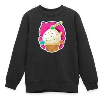 Glaces, glaces - Sweat Premium enfant bio - noir - Devant - AI Model Kid Female (0cm)