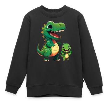 Dinosaur Baby Tyrannosaurus Two Dino T-Rex - Kids Premium Organic Sweatshirt - black - Front - AI Model Kid Female (0cm)