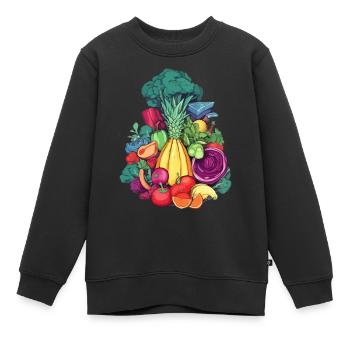 Obst und Gemüse - Kinder Premium Organic Sweatshirt - Schwarz - Vorne - AI Model Kid Female (0cm)