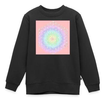 Fleur de Vie Blanche - 5ème Dimension - Sweat Premium enfant bio - noir - Devant - AI Model Kid Female (0cm)