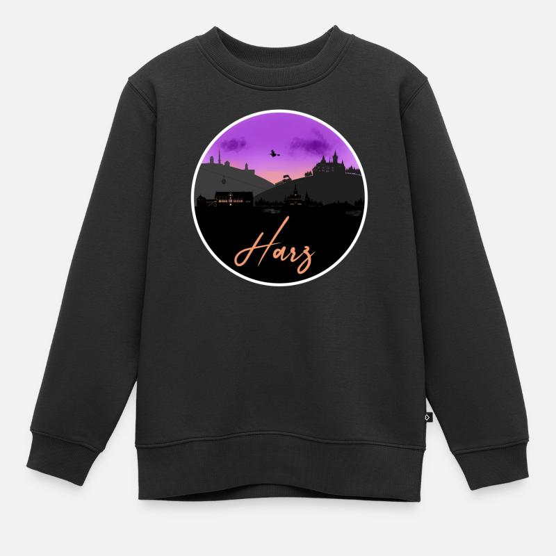Harz Fine Skyline - Kinder Premium Organic Sweatshirt - Schwarz