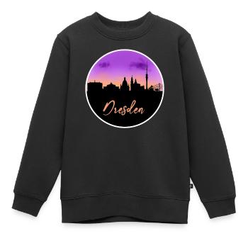 Ligne d’horizon fine de Dresde - Sweat Premium enfant bio - noir - Devant - AI Model Kid Female (0cm)