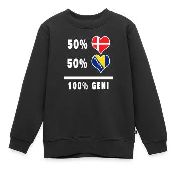 Bosnie et Danemark 100% drapeau de génie - Sweat Premium enfant bio - noir - Devant - AI Model Kid Female (0cm)