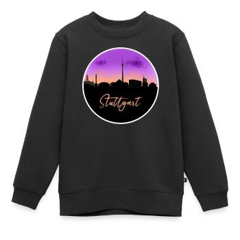Stuttgart Fine Skyline - Sweat Premium enfant bio - noir - Devant - AI Model Kid Female (0cm)