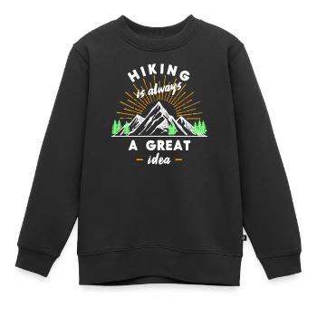 Glacier Mountains Déclaration de randonnée Wanderer Nature - Sweat Premium enfant bio - noir - Devant - AI Model Kid Female (0cm)