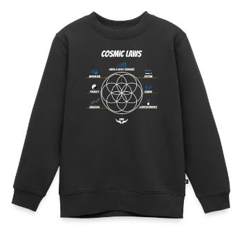 Fleur de vie | Lois hermétiques | Karma - Sweat Premium enfant bio - noir - Devant - AI Model Kid Female (0cm)