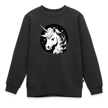 Goth Einhorn - Kinder Premium Organic Sweatshirt - Schwarz - Vorne - AI Model Kid Female (0cm)