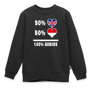 Indonesien und Großbritannien 100% Genius Flagge - Kinder Premium Organic Sweatshirt - Schwarz - Vorne - AI Model Kid Female (0cm)