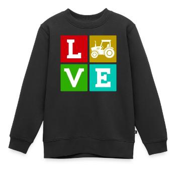 Traktor Landleben Spruch Nutzfahrzeug Landwirt - Kinder Premium Organic Sweatshirt - Schwarz - Vorne - AI Model Kid Female (0cm)