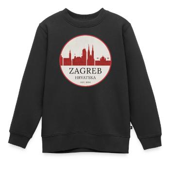Emblème de la ligne d’horizon de Zagreb Croatie - Sweat Premium enfant bio - noir - Devant - AI Model Kid Female (0cm)