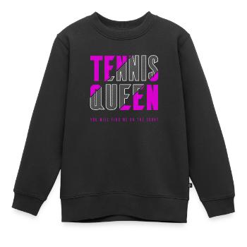 Tennis Königin - Kinder Premium Organic Sweatshirt - Schwarz - Vorne - AI Model Kid Female (0cm)
