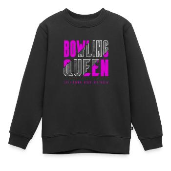 Bowling Königin - Kinder Premium Organic Sweatshirt - Schwarz - Vorne - AI Model Kid Female (0cm)