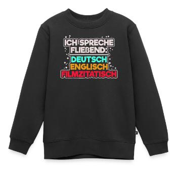 Fernsehabend Kino Movies Statement Kinoabend Filme - Kinder Premium Organic Sweatshirt - Schwarz - Vorne - AI Model Kid Female (0cm)