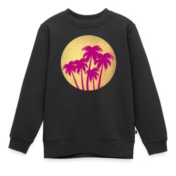 Circle Gold Palm Pink Holiday Deluxe South Seas Luxury - Sweat Premium enfant bio - noir - Devant - AI Model Kid Female (0cm)