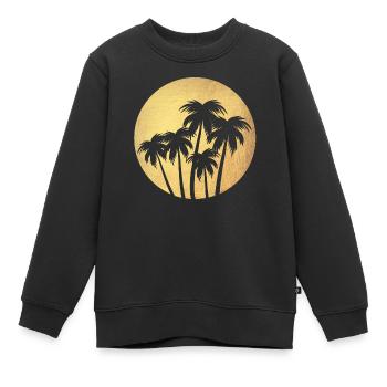 Cercle Or Palmiers Vacances De Luxe Rond Chill Mers du Sud - Sweat Premium enfant bio - noir - Devant - AI Model Kid Female (0cm)