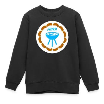 Chaîne de saucisses Grillades Nerd Camping Bratwurst Grill - Sweat Premium enfant bio - noir - Devant - AI Model Kid Female (0cm)