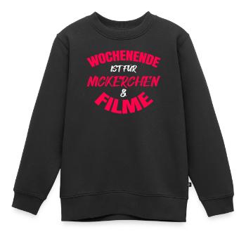 Movie Night Theater Movies Statement Dvd Abend - Kinder Premium Organic Sweatshirt - Schwarz - Vorne - AI Model Kid Female (0cm)