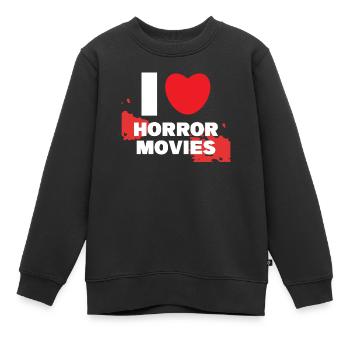 Kino Cineast Ich Liebe Movies Herz Statement Filme - Kinder Premium Organic Sweatshirt - Schwarz - Vorne - AI Model Kid Female (0cm)