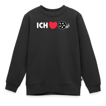 Herz Kino Nacht Ich Liebe Movies Statement Filme - Kinder Premium Organic Sweatshirt - Schwarz - Vorne - AI Model Kid Female (0cm)