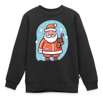 Santa Claus im Schnee - Kinder Premium Organic Sweatshirt - Schwarz - Vorne - AI Model Kid Female (0cm)