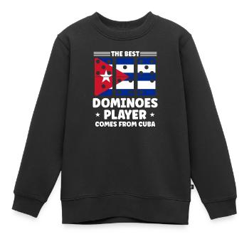 Domino Spiel Design - Kinder Premium Organic Sweatshirt - Schwarz - Vorne - AI Model Kid Female (0cm)
