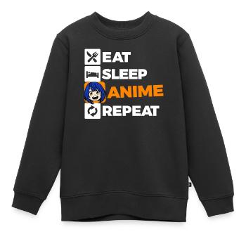 Comic Manga Anime Statement Zeichentrick Fernost - Kinder Premium Organic Sweatshirt - Schwarz - Vorne - AI Model Kid Female (0cm)