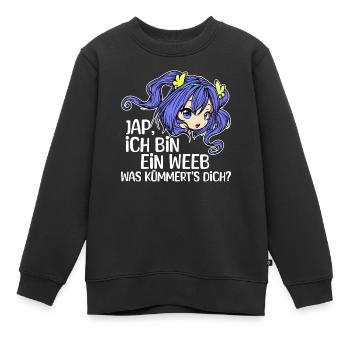 Anime Statement Mädchen Manga Zeichentrick Comic - Kinder Premium Organic Sweatshirt - Schwarz - Vorne - AI Model Kid Female (0cm)