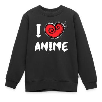 Manga Ich Liebe Anime Statement Trickfilm Herz - Kinder Premium Organic Sweatshirt - Schwarz - Vorne - AI Model Kid Female (0cm)