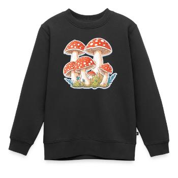 Fliegenpilze, Pilze - Kinder Premium Organic Sweatshirt - Schwarz - Vorne - AI Model Kid Female (0cm)