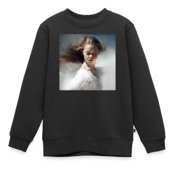 Peinture Femme 01 - Sweat Premium enfant bio - noir - Devant - AI Model Kid Female (0cm)