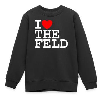 I love the Feld - Kinder Premium Organic Sweatshirt - Schwarz - Vorne - AI Model Kid Female (0cm)