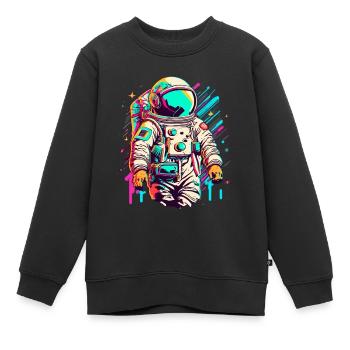 Astronaut Weltraum Raumfahrt - Kinder Premium Organic Sweatshirt - Schwarz - Vorne - AI Model Kid Female (0cm)