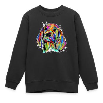 Haustiere Hund Kuscheltier Lieblingstier Tiere - Kinder Premium Organic Sweatshirt - Schwarz - Vorne - AI Model Kid Female (0cm)