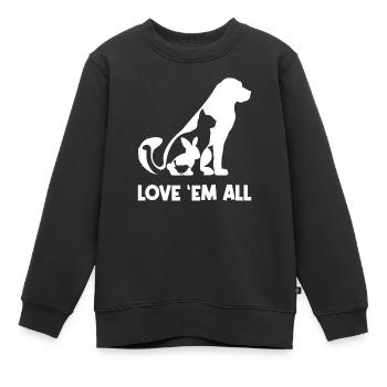 Déclaration sur les animaux de compagnie Chat Lapin Chien Animaux de compagnie - Sweat Premium enfant bio - noir - Devant - AI Model Kid Female (0cm)