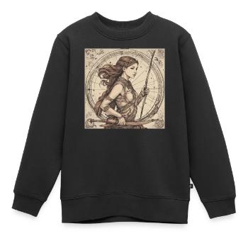 Zodiac Sagittarius - Kinder Premium Organic Sweatshirt - Schwarz - Vorne - AI Model Kid Female (0cm)