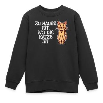 Haustiere Katze Statement Kuscheltier Tiere - Kinder Premium Organic Sweatshirt - Schwarz - Vorne - AI Model Kid Female (0cm)