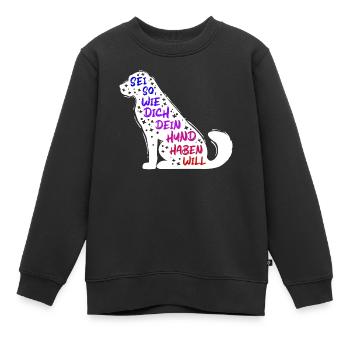 Lieblingstier Statement Hund Haustiere Kuscheltier - Kinder Premium Organic Sweatshirt - Schwarz - Vorne - AI Model Kid Female (0cm)