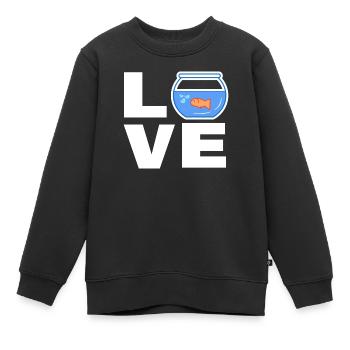 Haustiere Goldfisch Spruch Kuscheltier Aquarium - Kinder Premium Organic Sweatshirt - Schwarz - Vorne - AI Model Kid Female (0cm)